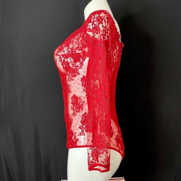 LONG SLEEVE LACE BODYSUIT - Picture 4 of 8